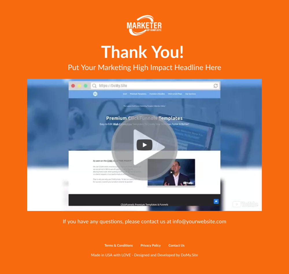 Thank You page