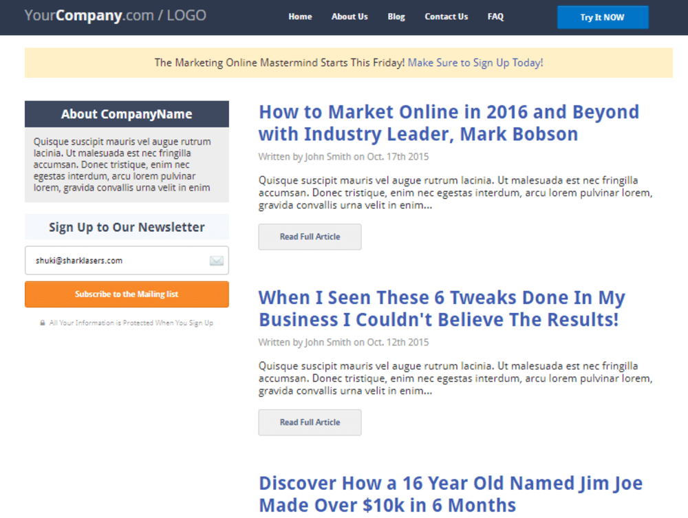 Blog Page