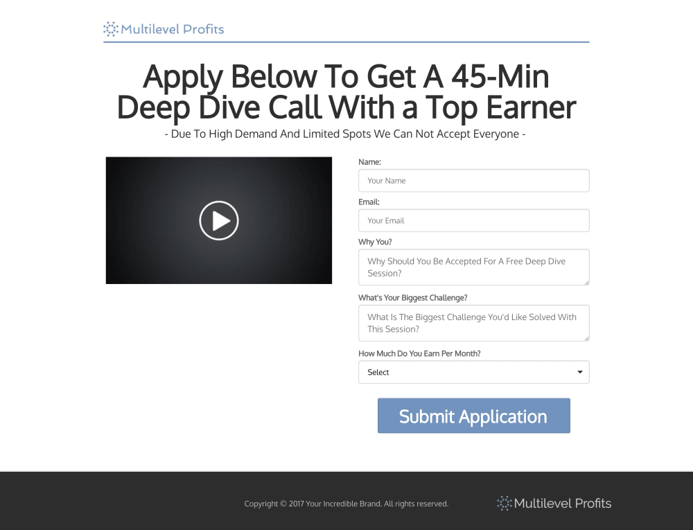 Application Page