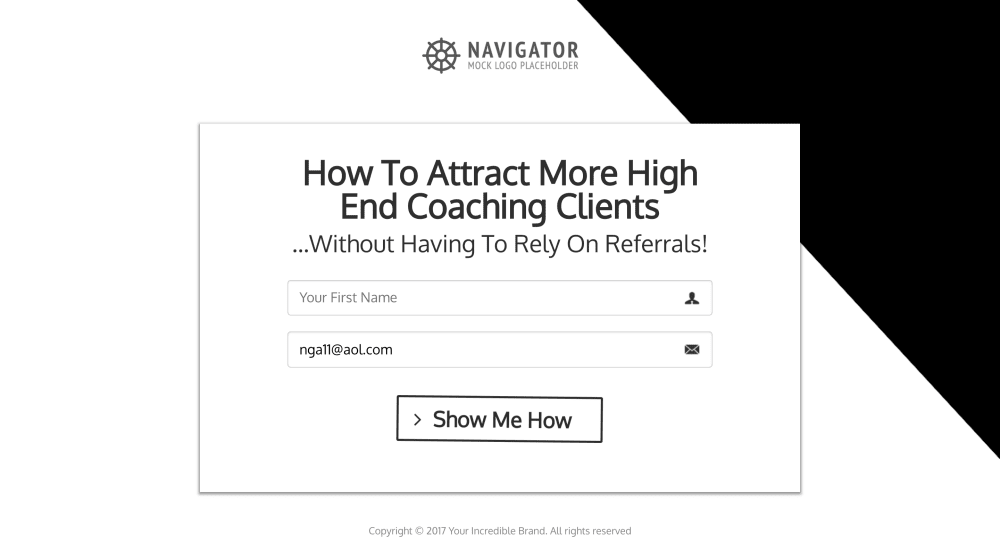 Super Clean Minimalist Squeeze Page