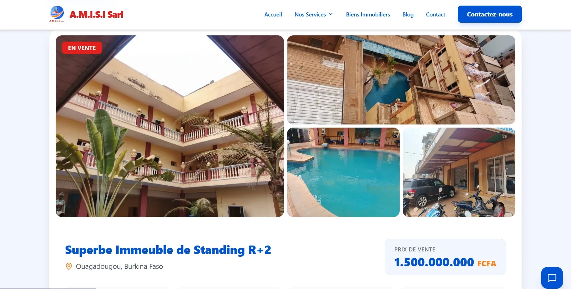 Plateforme web A.M.I.S.I Sarl — Création site internet Headless CMS Burkina Faso