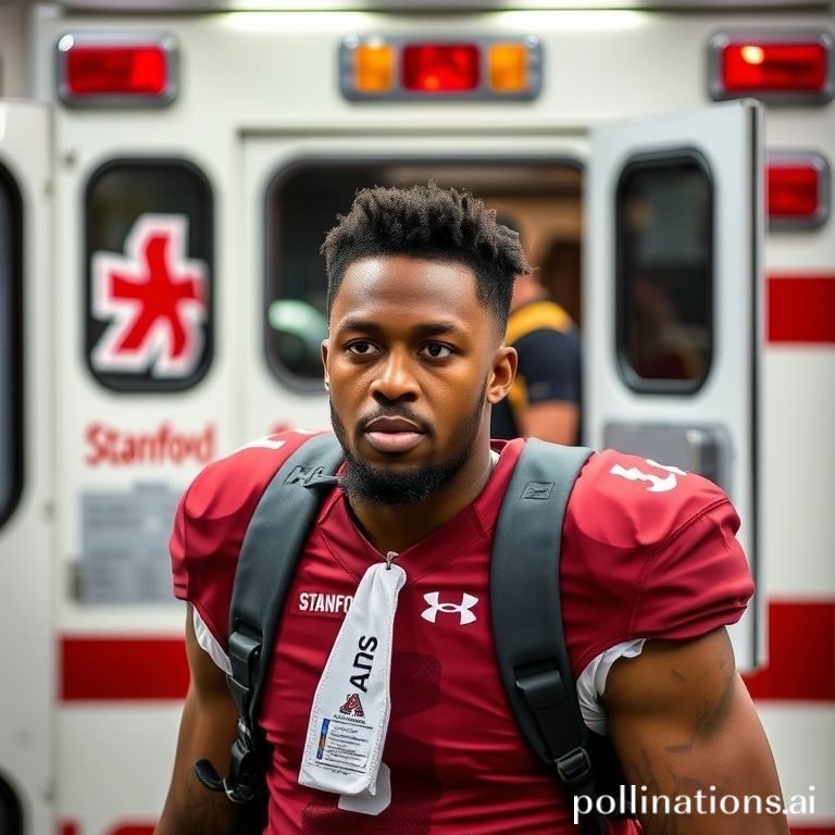 Stanford Cardinal cornerback Aaron Morris remains alert after ambulance transport