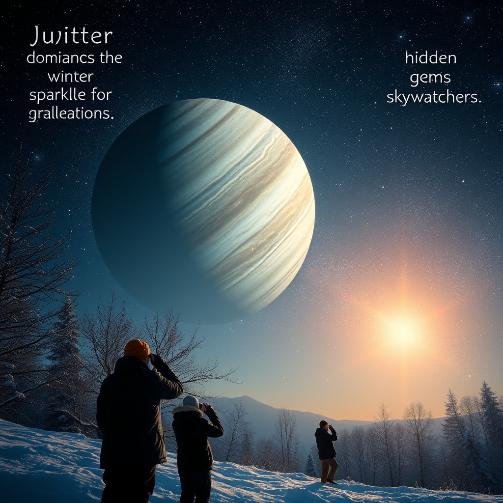 Jupiter dominates the winter sky while hidden gems sparkle for eager skywatchers