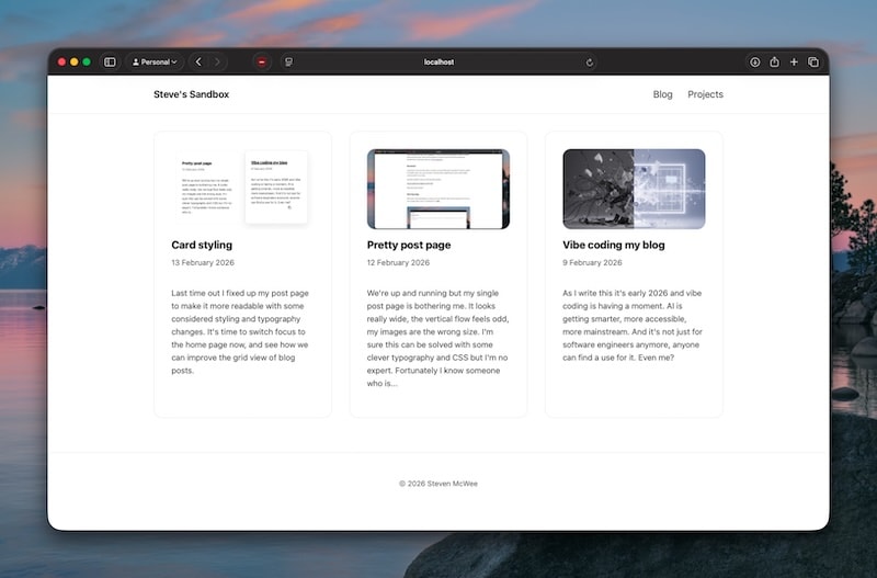 Home page with hero images