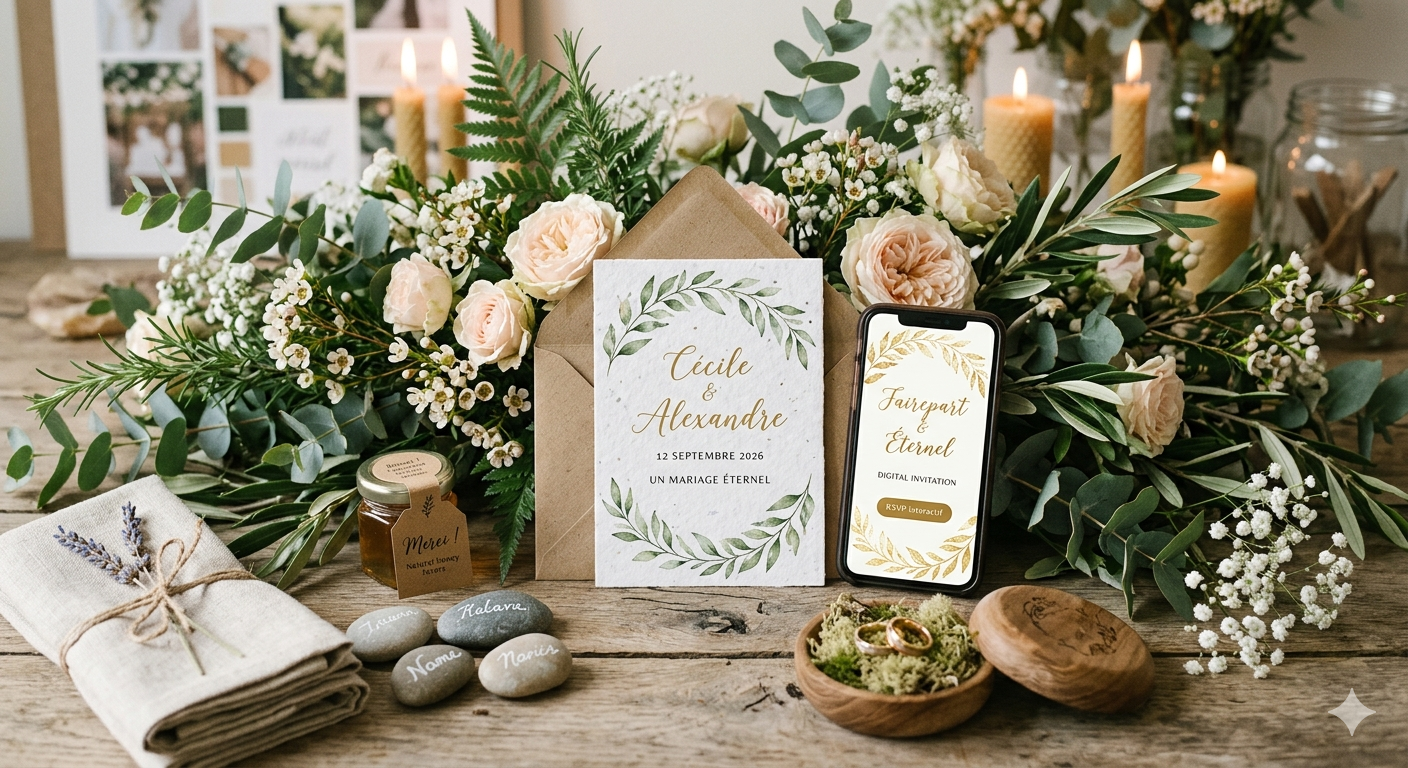 Mariage éco-responsable écologique zéro déchet nature fleurs