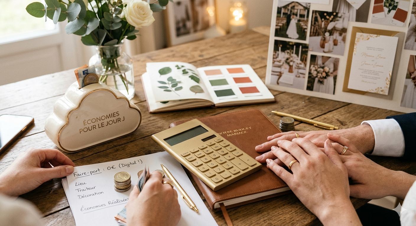 Budget mariage économies astuces réduction coûts invitation digitale