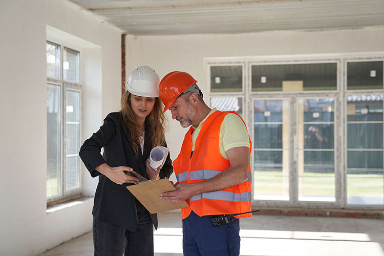Worker preparing a quote on site