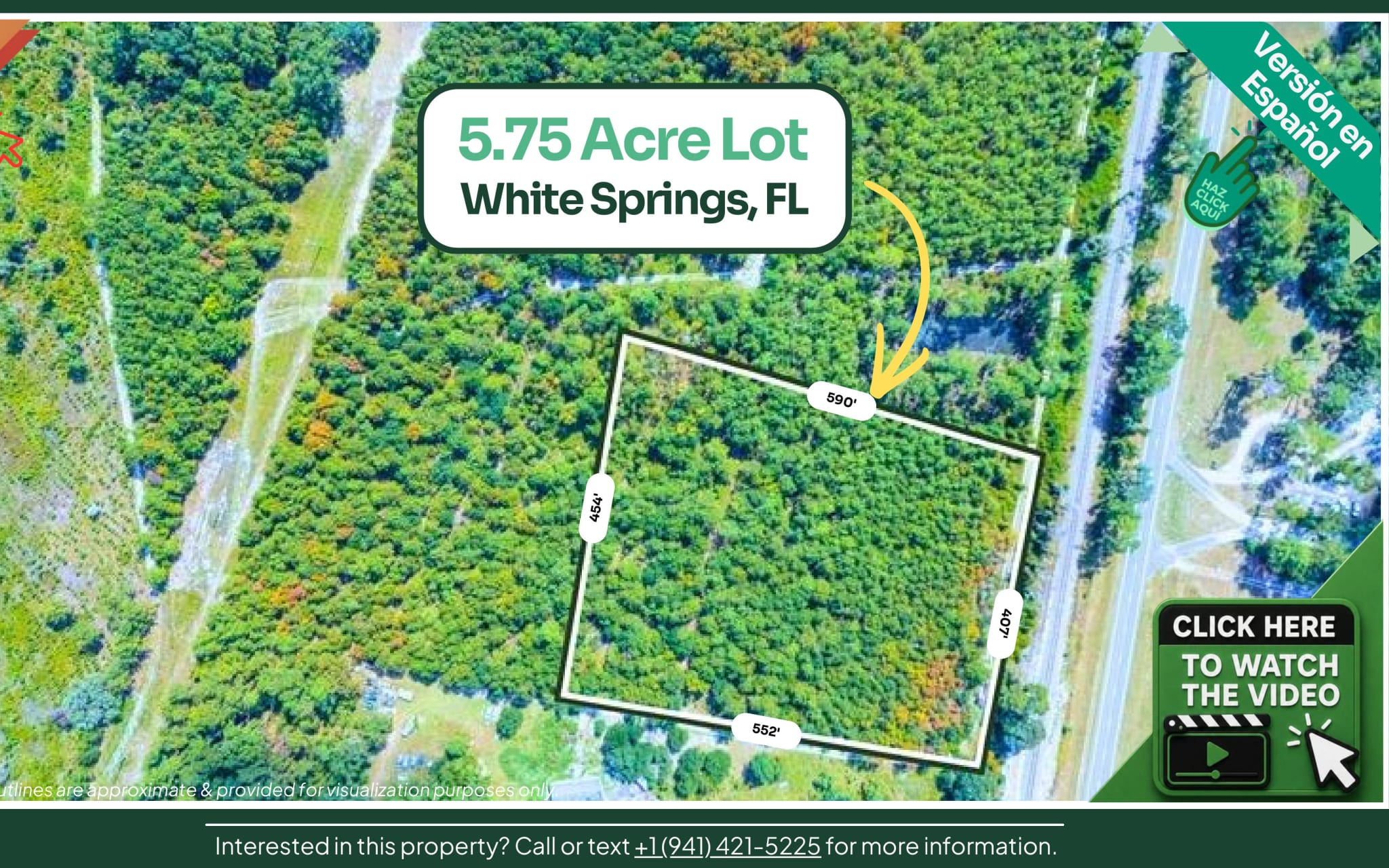 5.75-Acre Lot with US 41 Highway Frontage in White Springs, FL