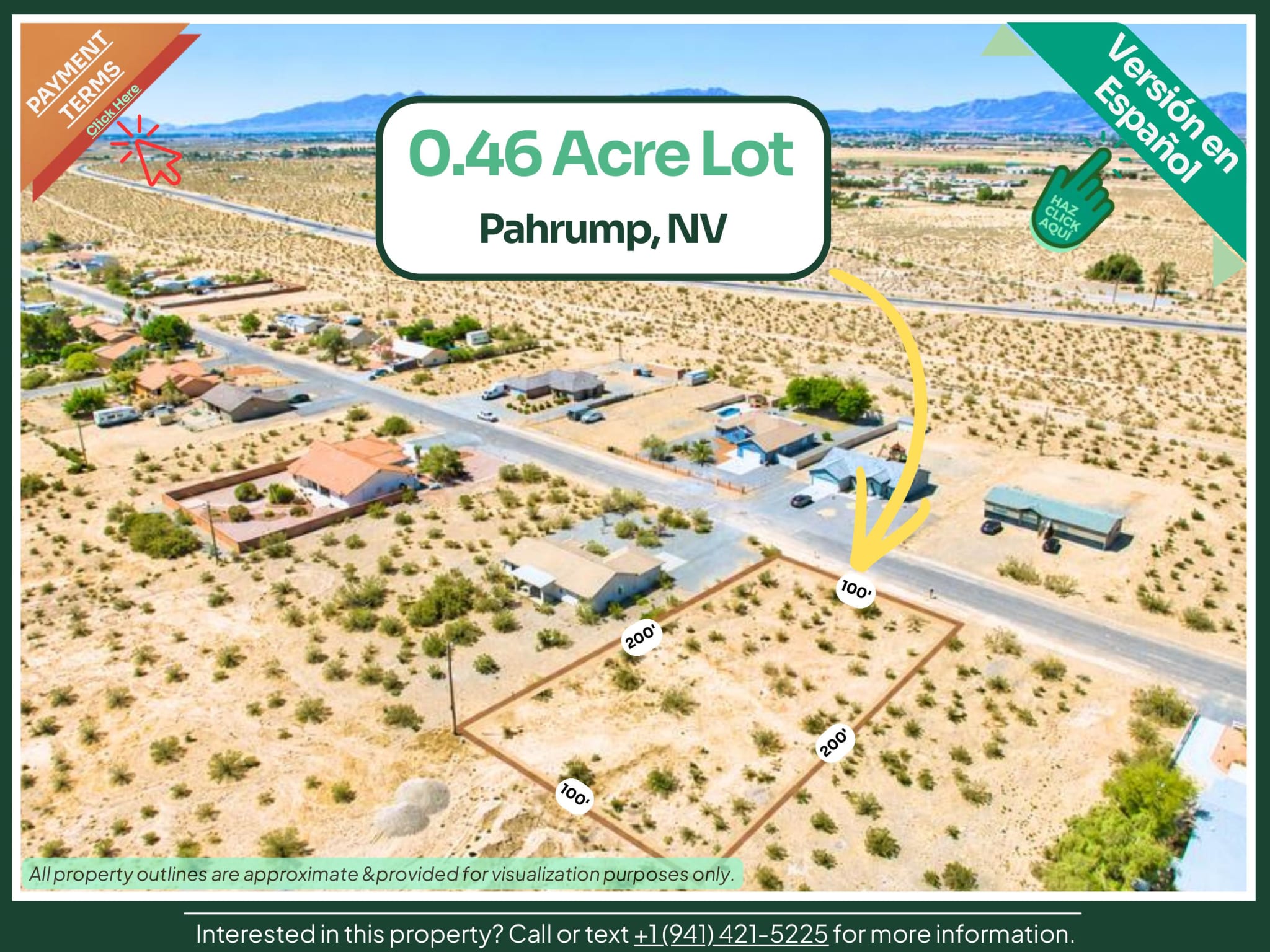 Buildable 0.46-Acre Lot in Pahrump, NV — Power & Water at the Line, Mountain Views — photo 1 of 6