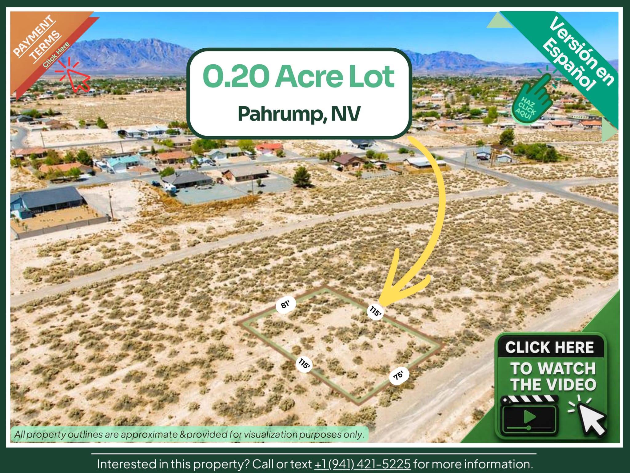 Lote de 0.20 Acres en Pahrump, NV — Acceso a Alcantarillado Público, Ubicación Central — foto 1 de 6
