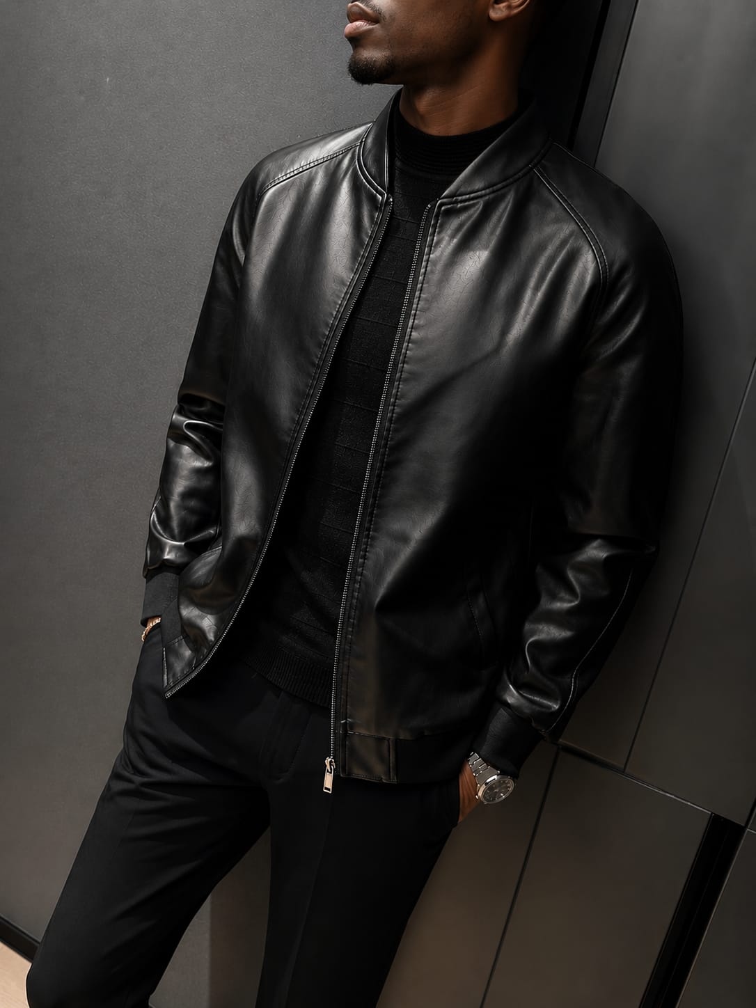 Leather Bomber Jacket