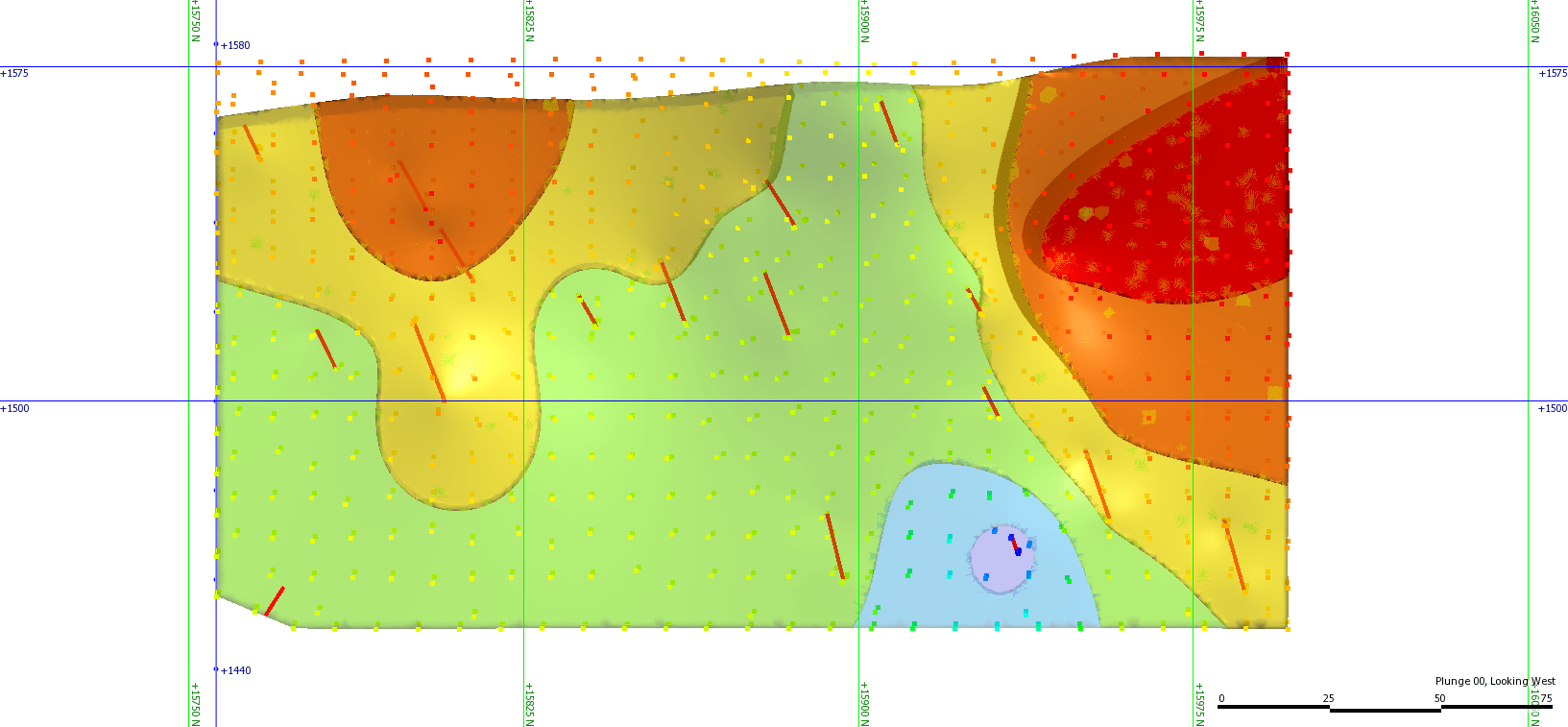 Creating a grade-thickness long section in Leapfrog - Structural Geology