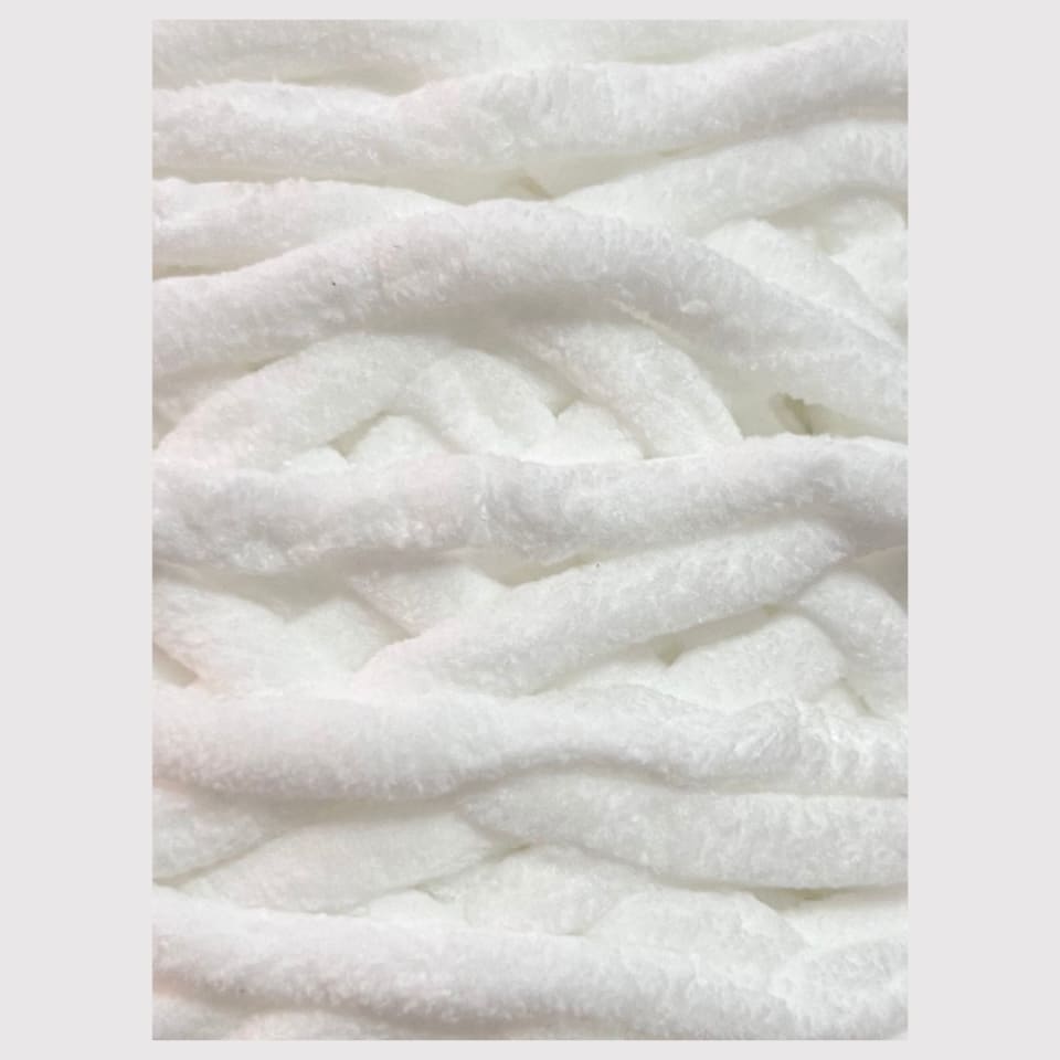 Fil chenille blanket 100g  - Blanc