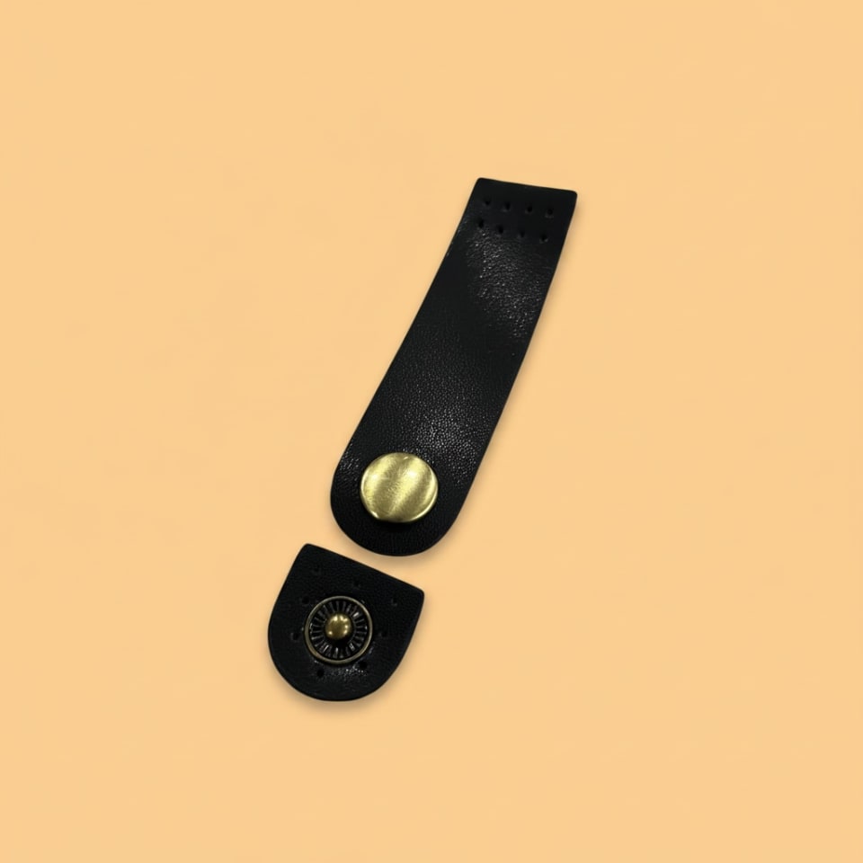 Fermoir + bouton  - Noir