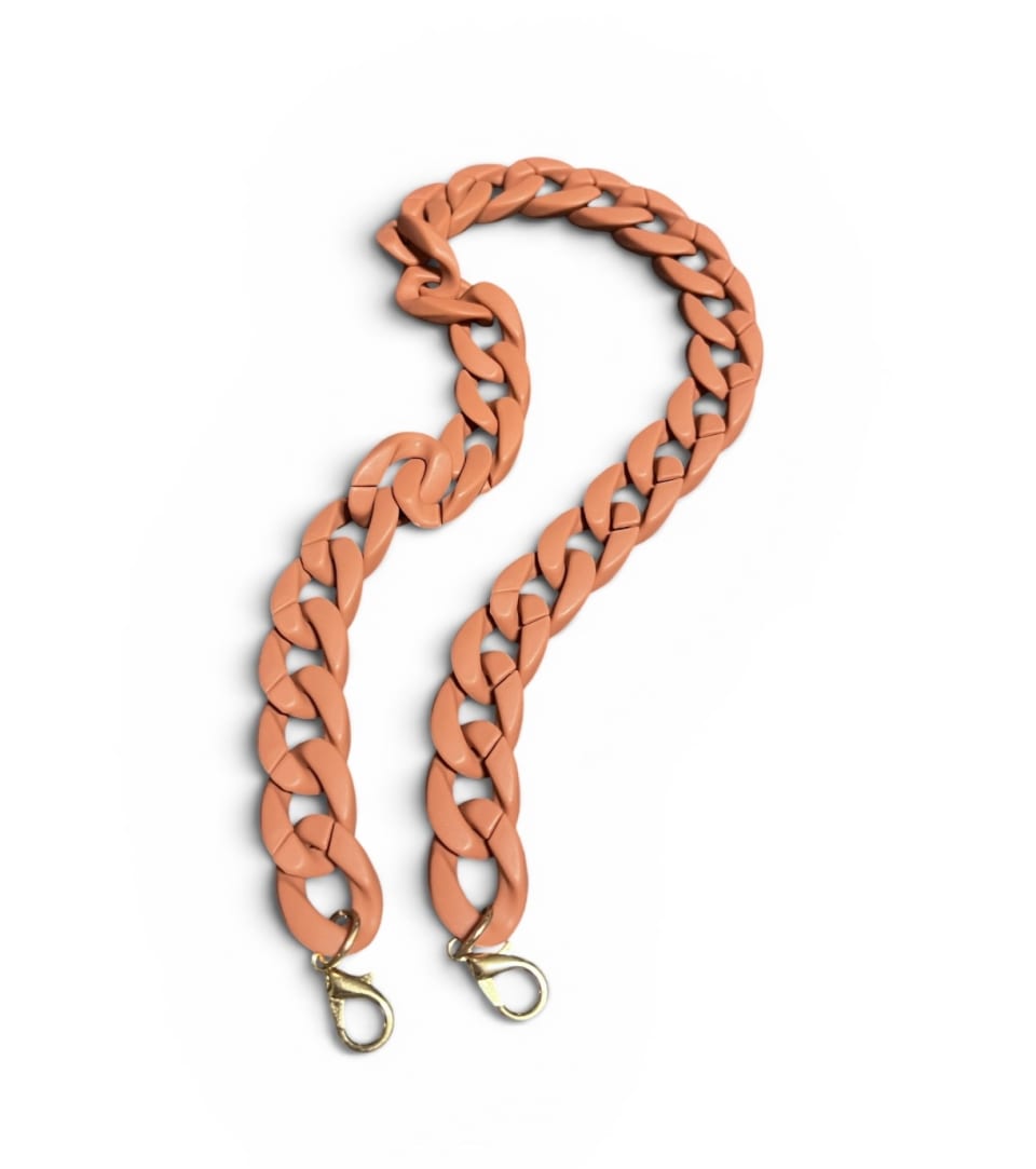 Chaîne pour sac en résine  - Corail doux