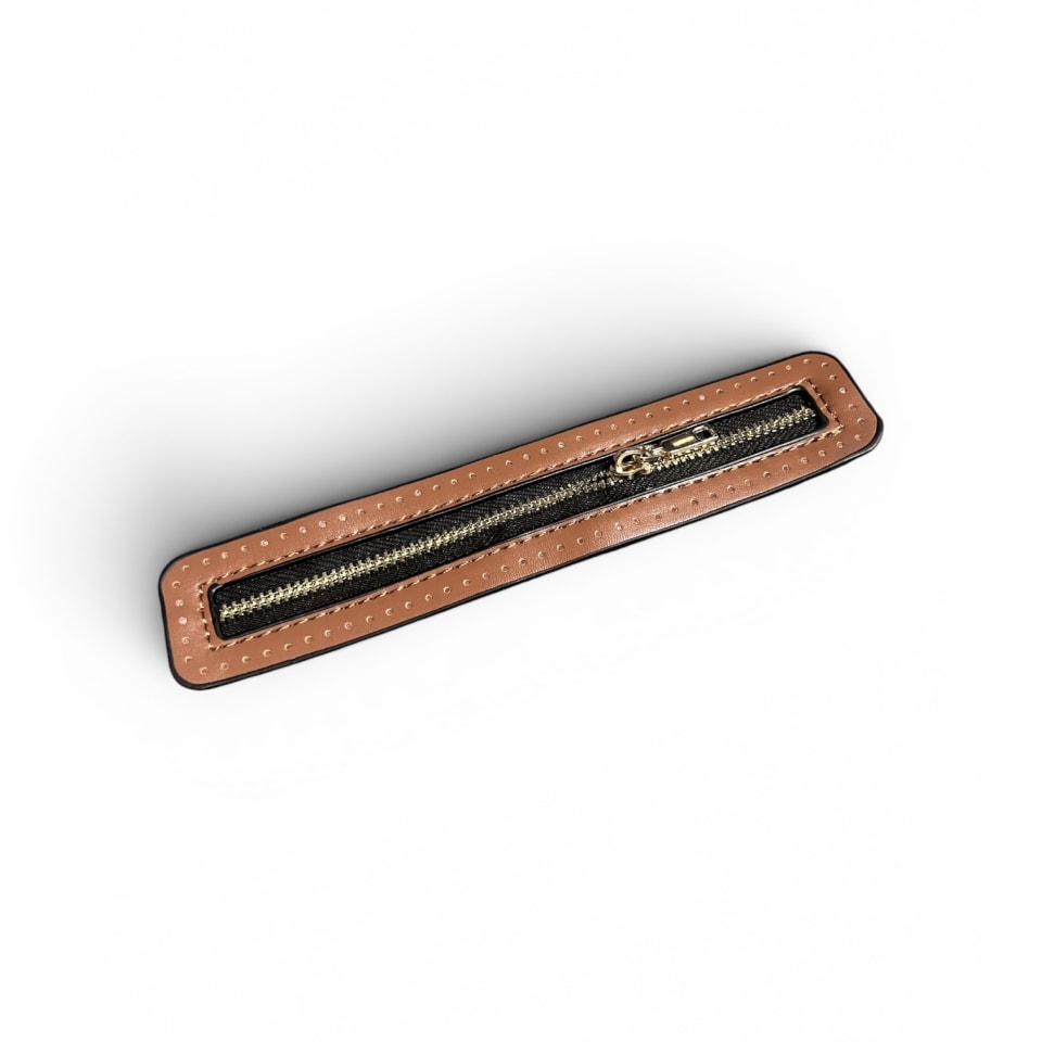 Fermetures éclair en cuir - Marron