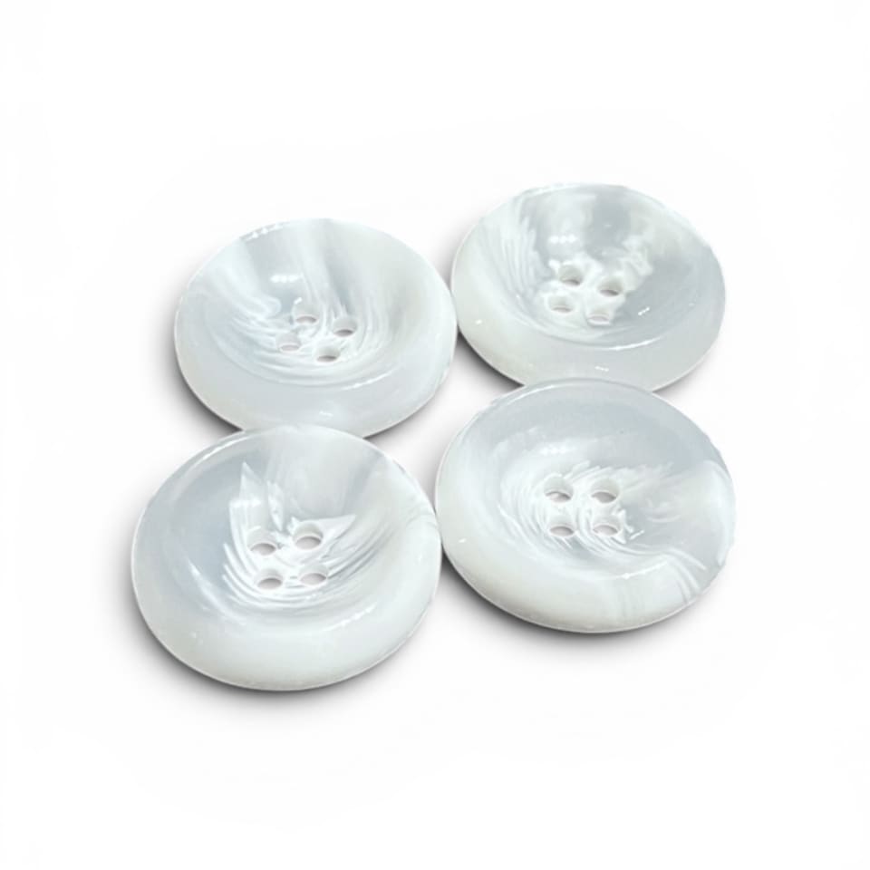 Bouton nacré - Texture blanche (4pcs)