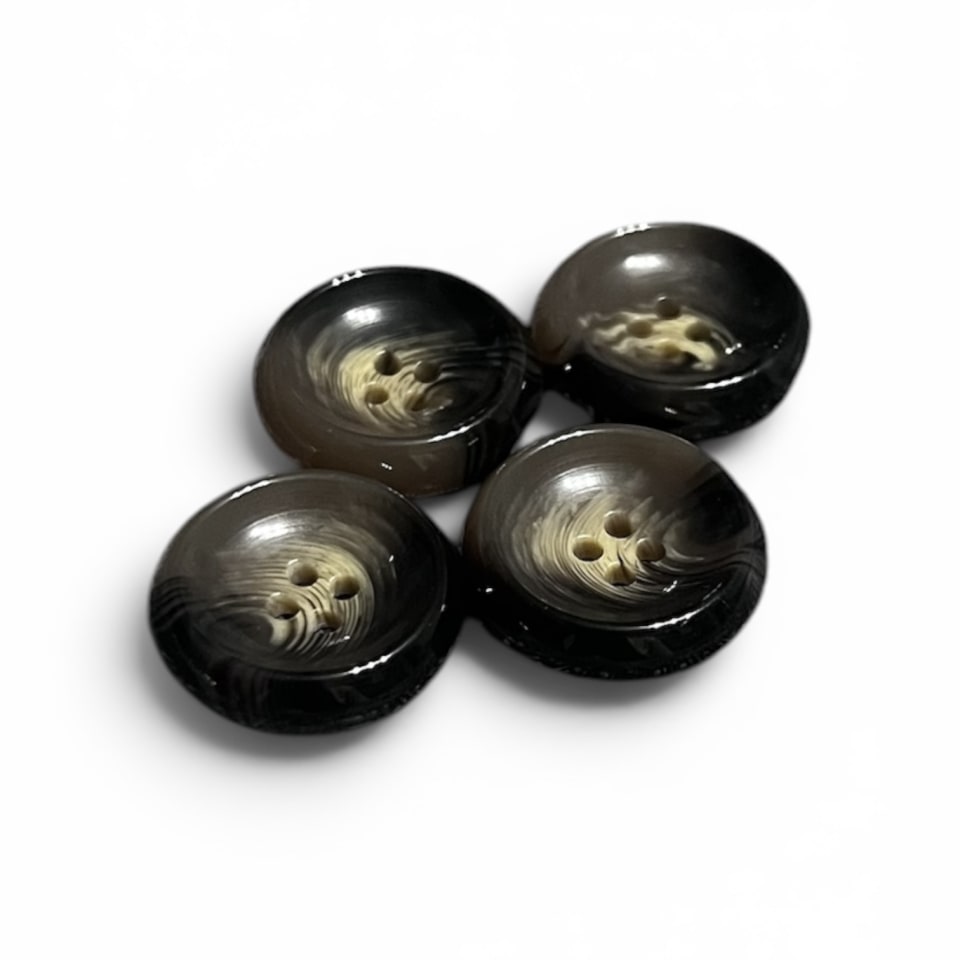 Bouton nacré - Texture noire (4pcs)