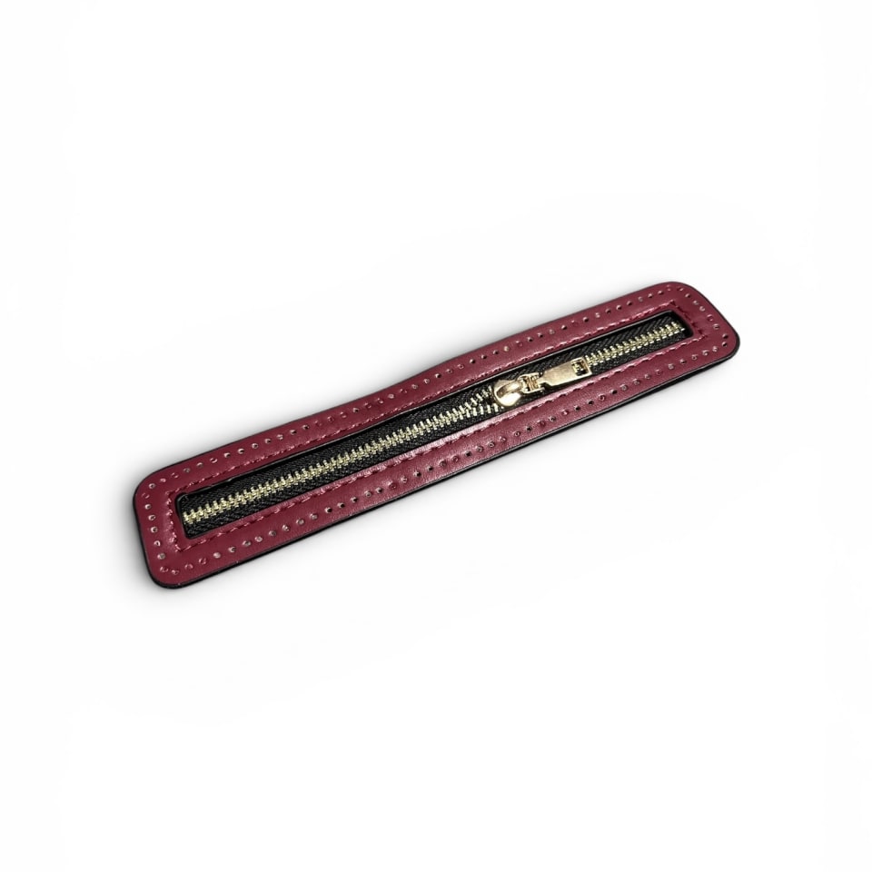 Fermetures éclair en cuir - Rouge