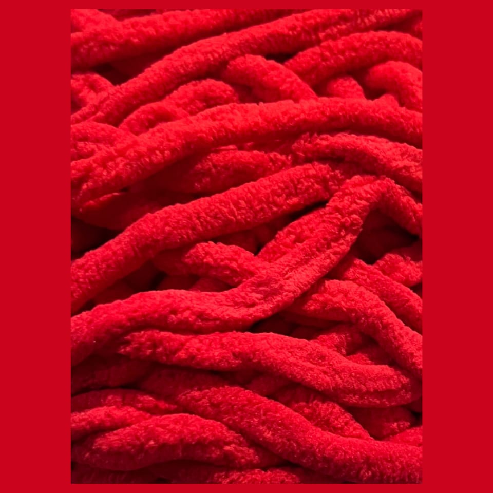 Fil chenille blanket 100g  - Rouge vif