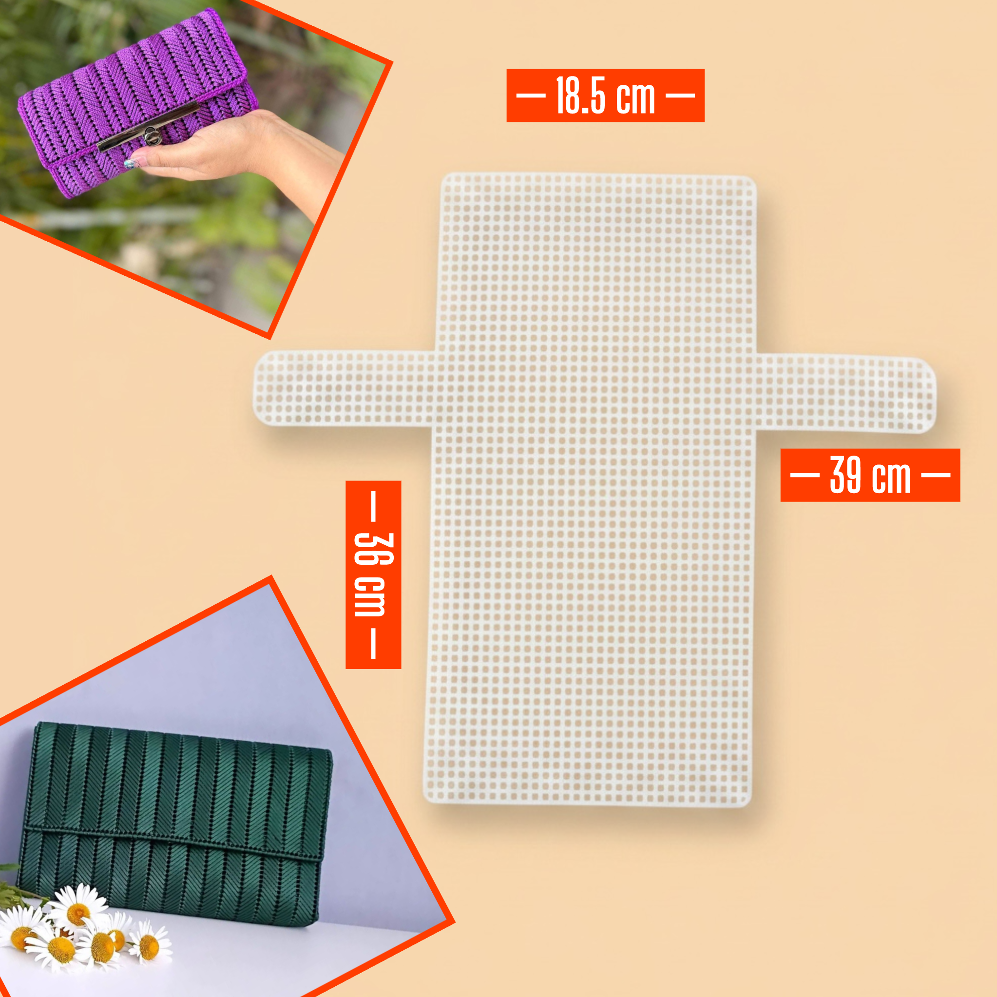 Plastique canva  - 18.5*36*39 cm