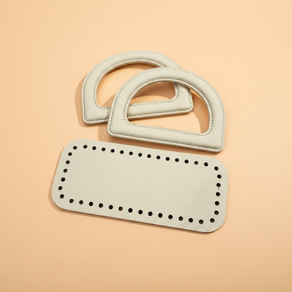 Poignet en D + Support de sac - Beige 8x18 cm
