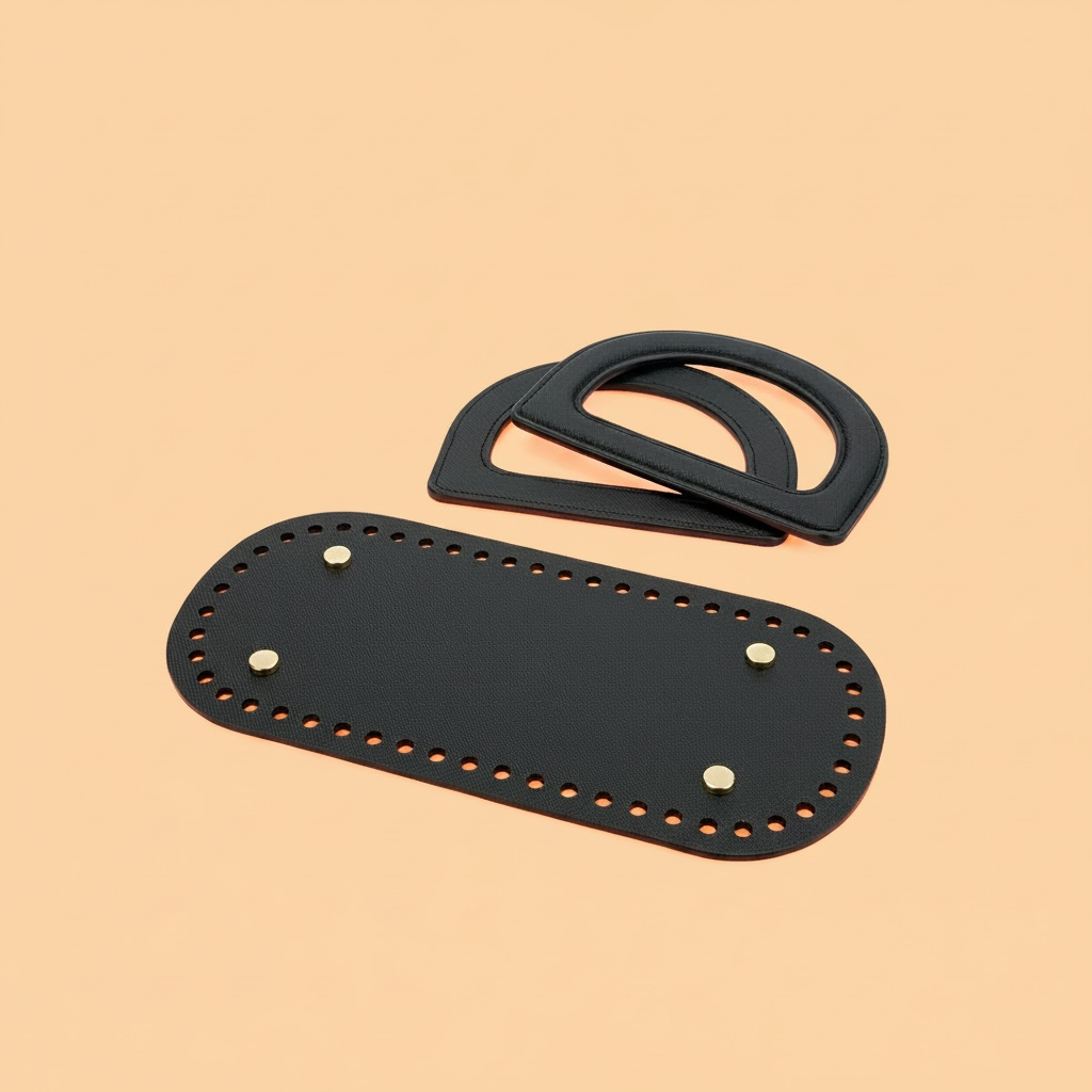 Poignet en D + Support de sac - Noir 10x22 cm