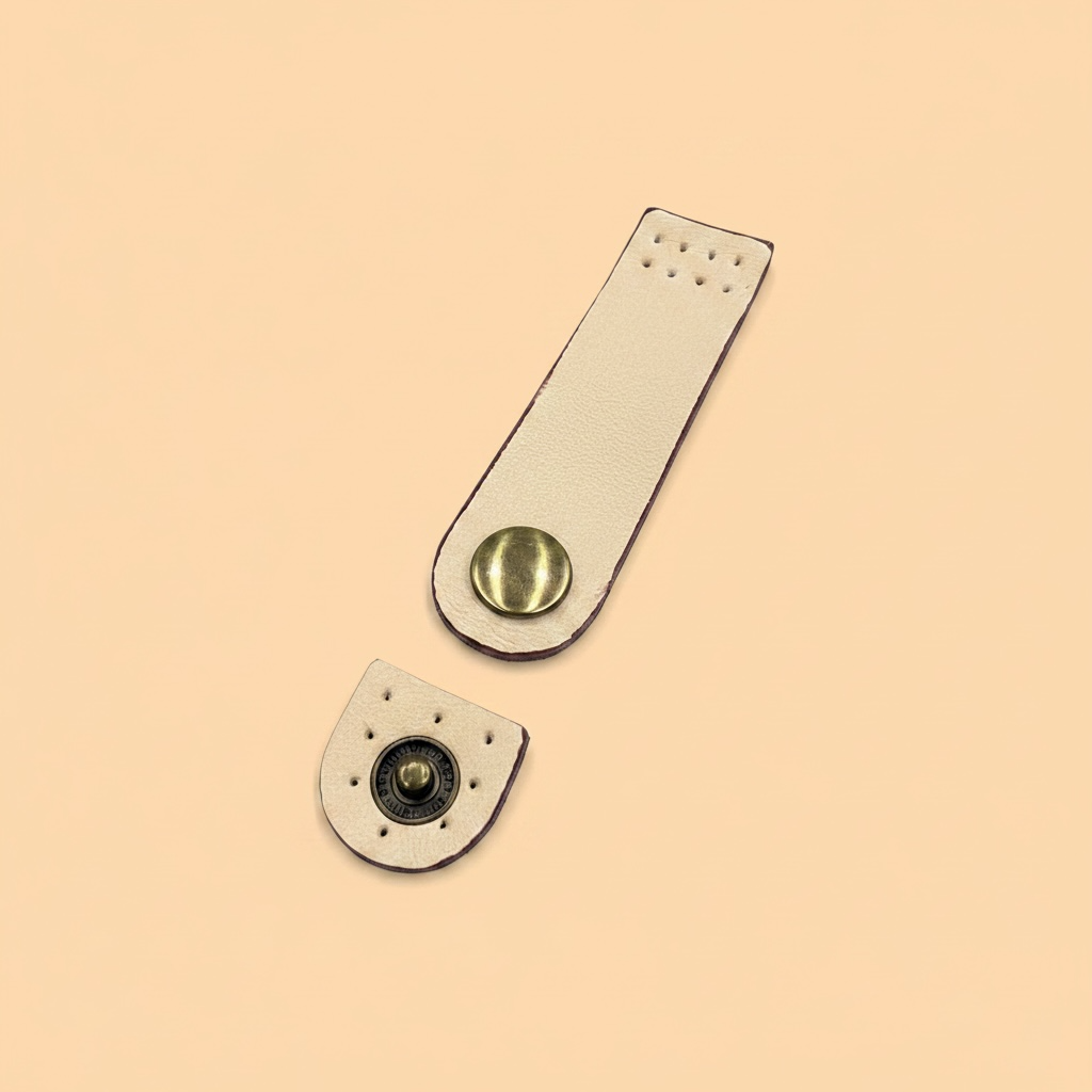 Fermoir + bouton  - Beige