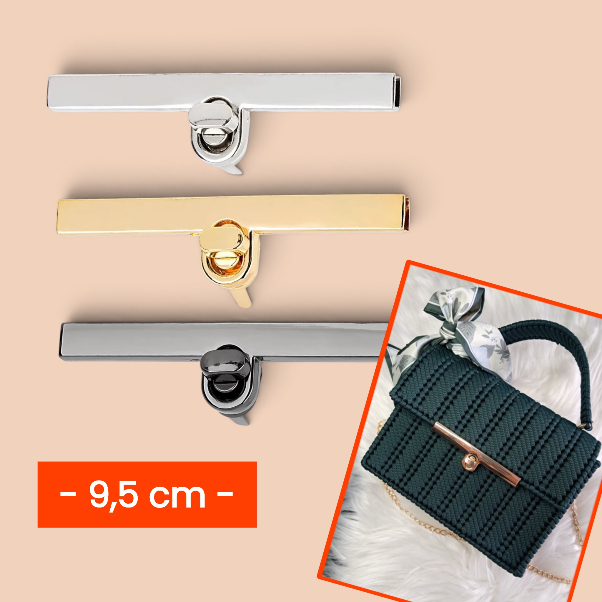 Fermoir en T 9.5 cm