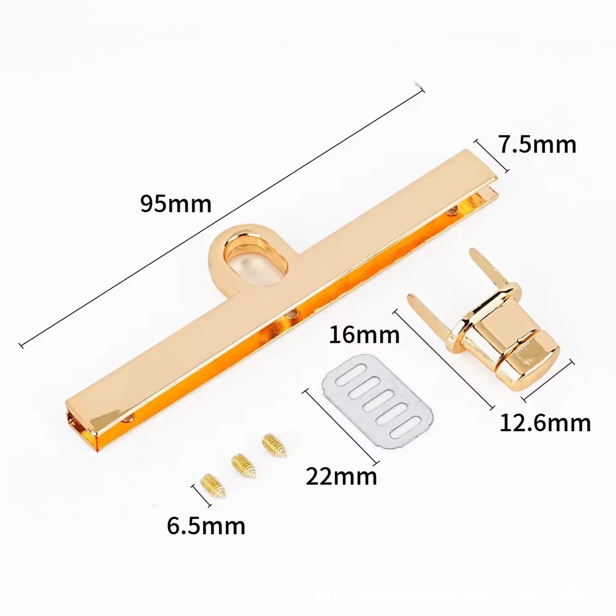 Fermoir en T 9.5 cm - Doré