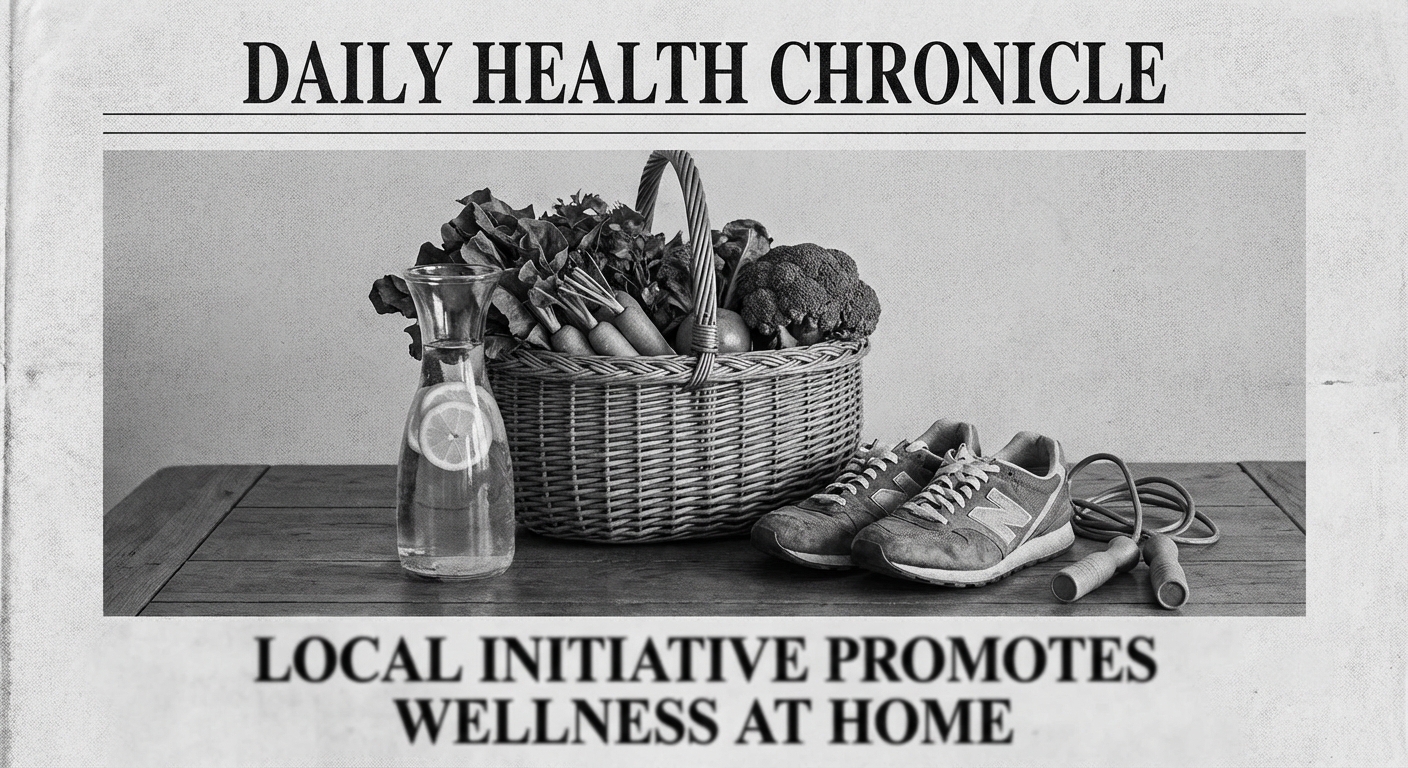 AI 생성 이미지 (models/nano-banana-pro-preview): A conceptual photo showing a healthy lifestyle with a mix of vegetables, water, and exercise equipme...