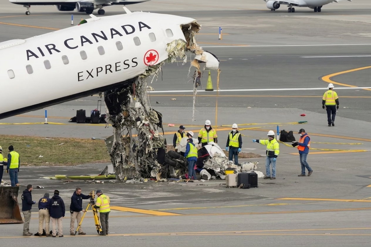 라과디아 공항, 여객기·소방차 충돌 참사로 전면 폐쇄… 조종사 2명 사망