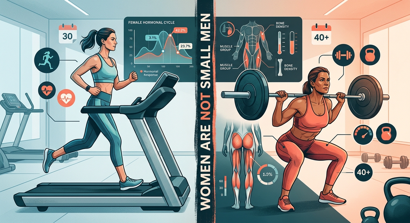 AI 생성 이미지 (models/gemini-3.1-flash-image-preview): # Image Prompt

**A split-scene fitness illustration featuring two women of different ages (30s and ...