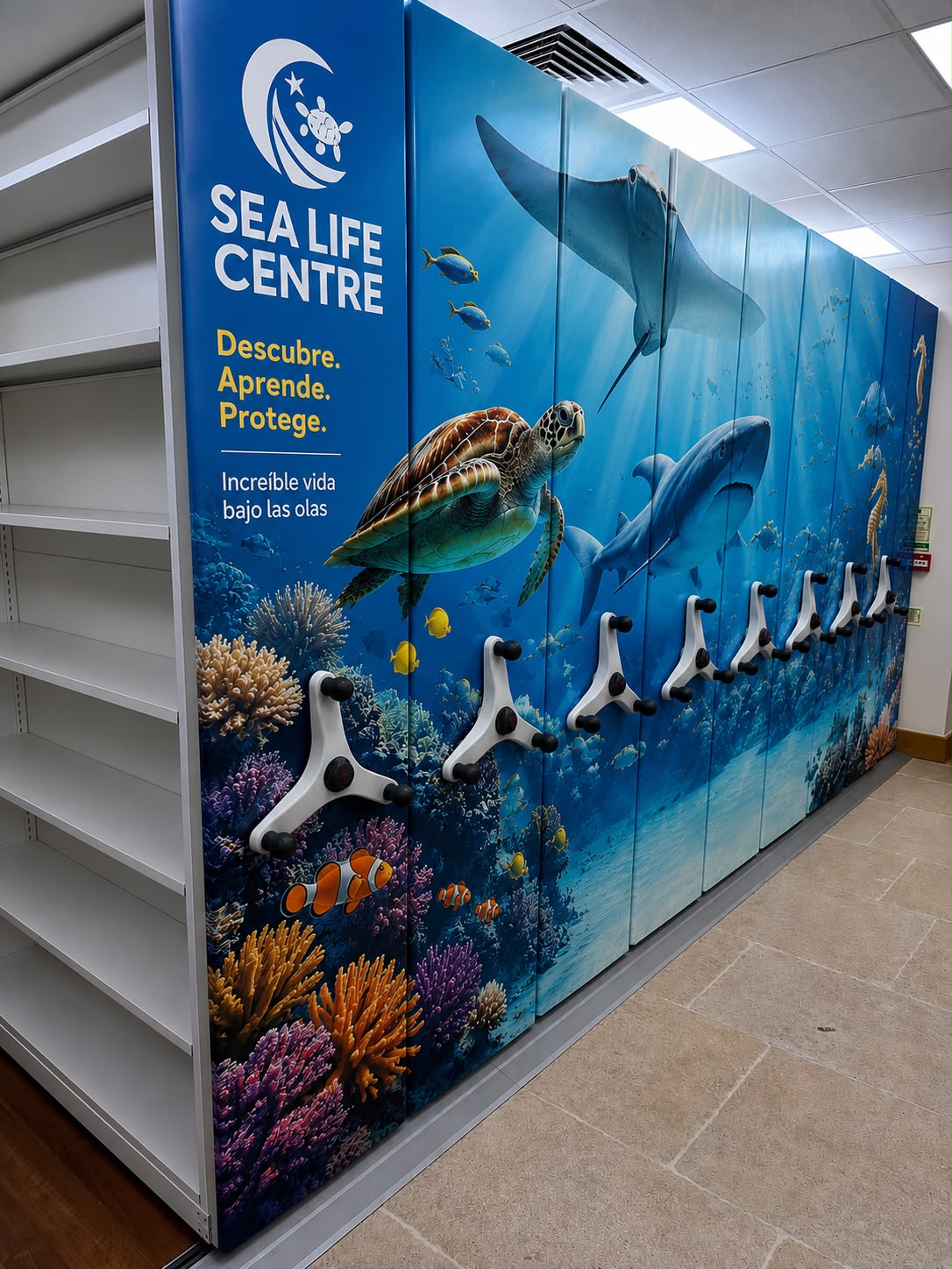 Sea Life Centre mobile shelving project, Tenerife, Canary Islands, Spain — image 1