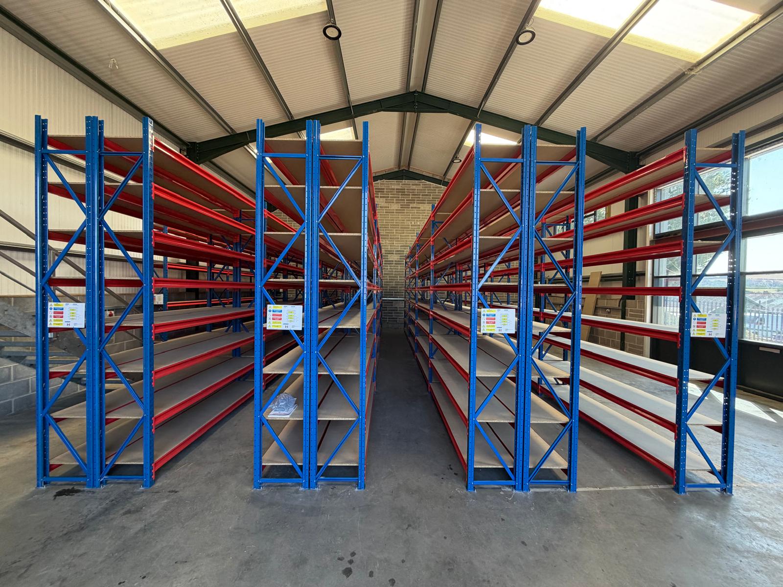 After: 595 linear metres of longspan shelving installed in Devon