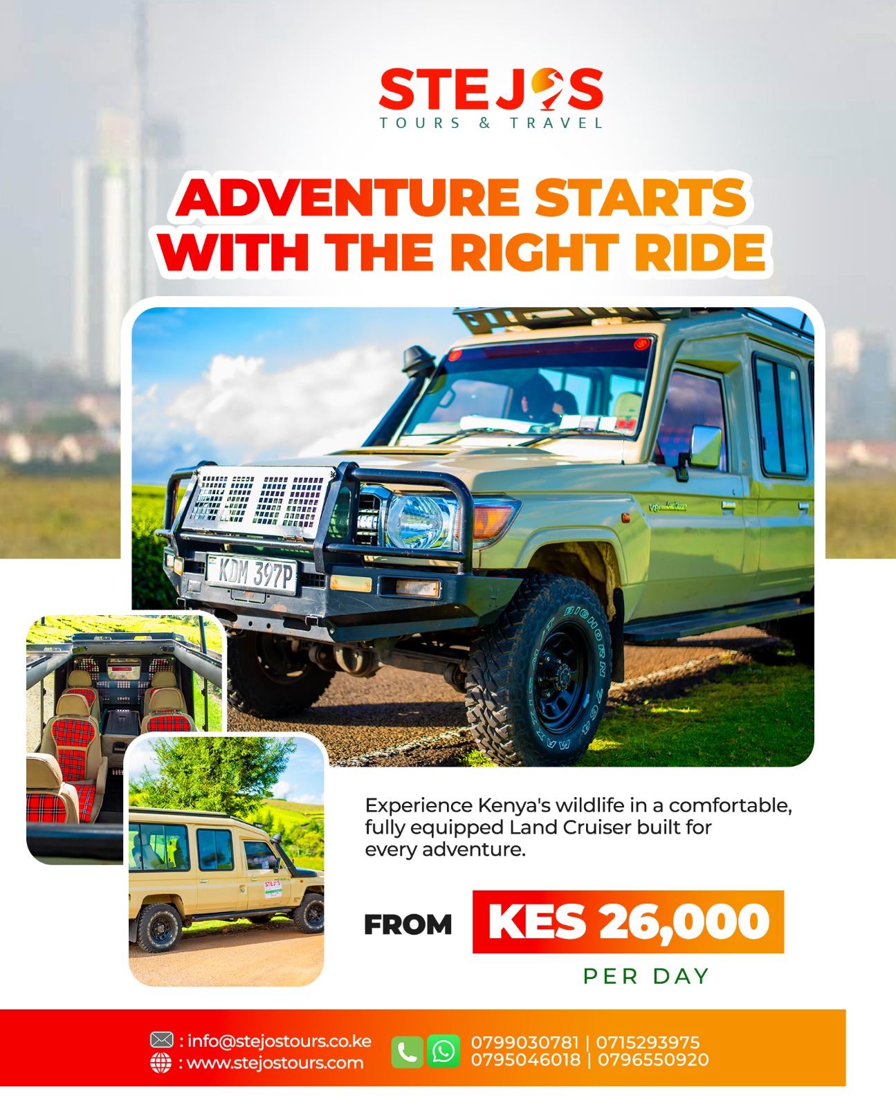 Hire a 4x4 land cruiser for safari