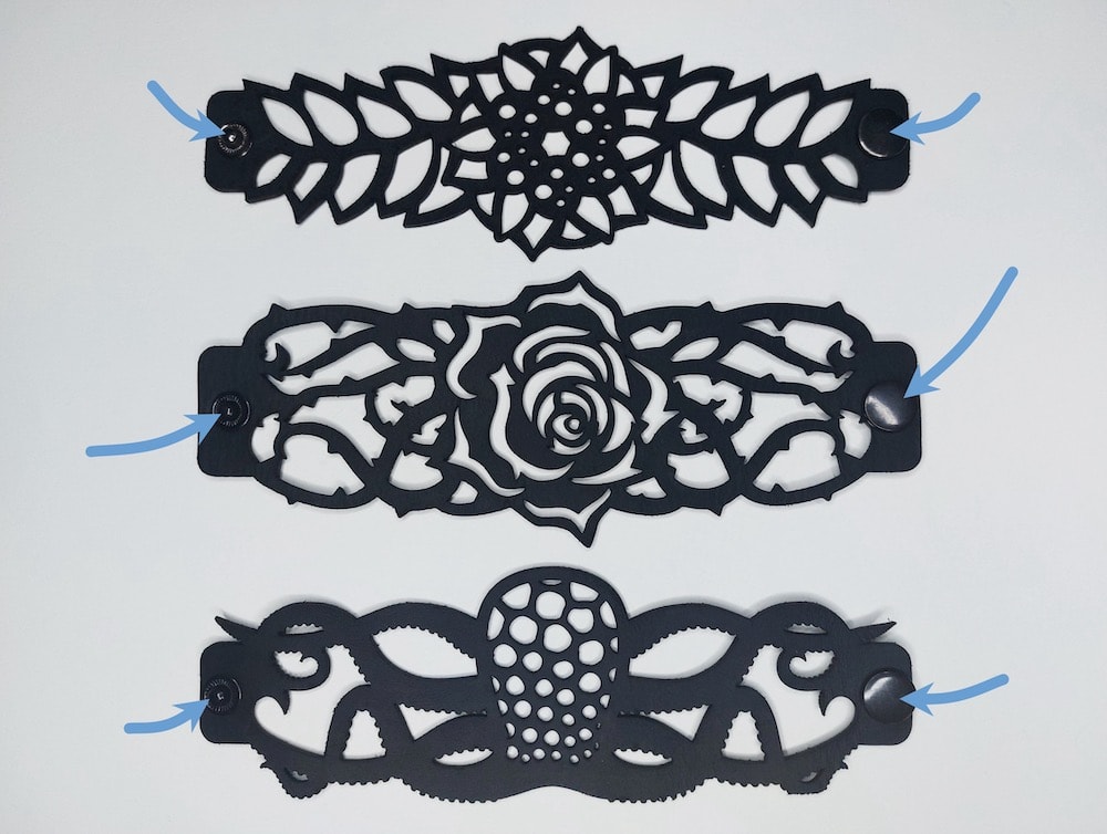 Snap fastener bracelet closures Snap fastener bracelet closures