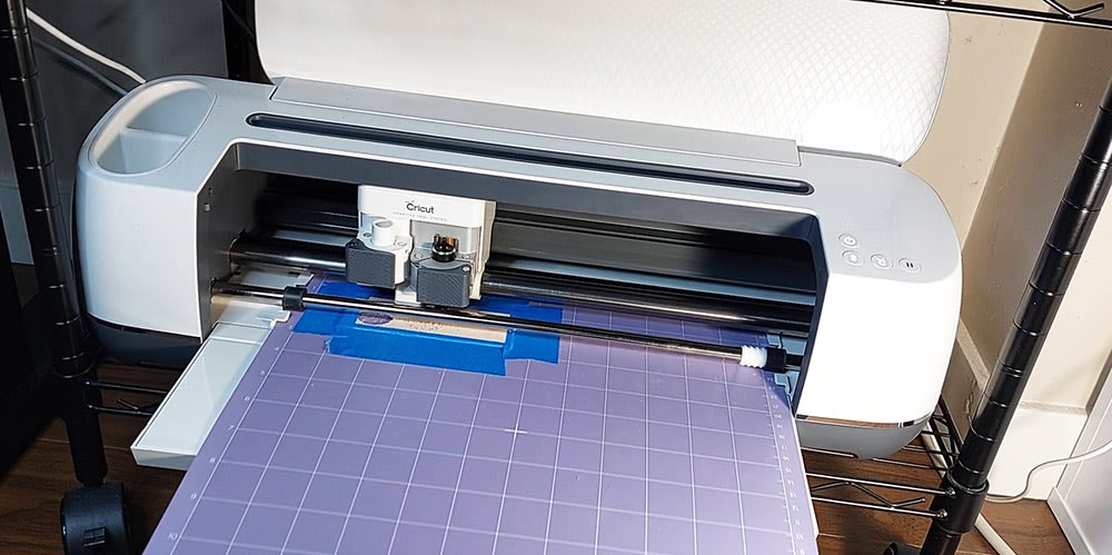 Test 2 in progress Leather being cut in Test 2.