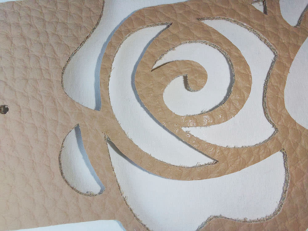 The finished result 4 The freshly cut leather bracelet closeup of the front.