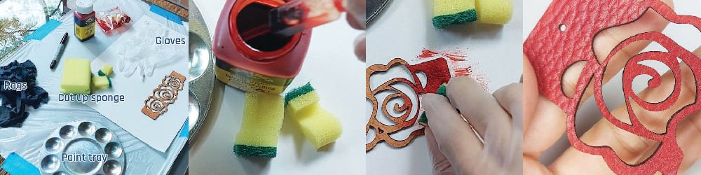 Cricut bracelet DIY overview step 5: Dye your leather bracelet