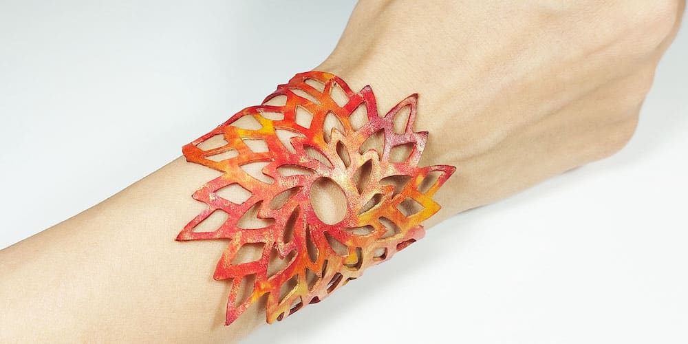 fiery leather cuff bracelet feature