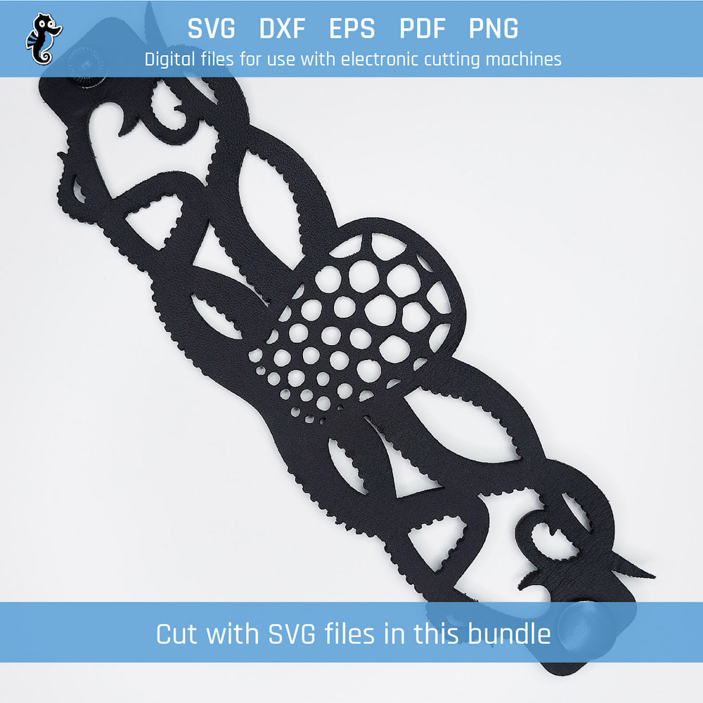 Octopus bracelet bundle demo 2 2 Example of octopus bracelet cut from SVG design file in this bundle.