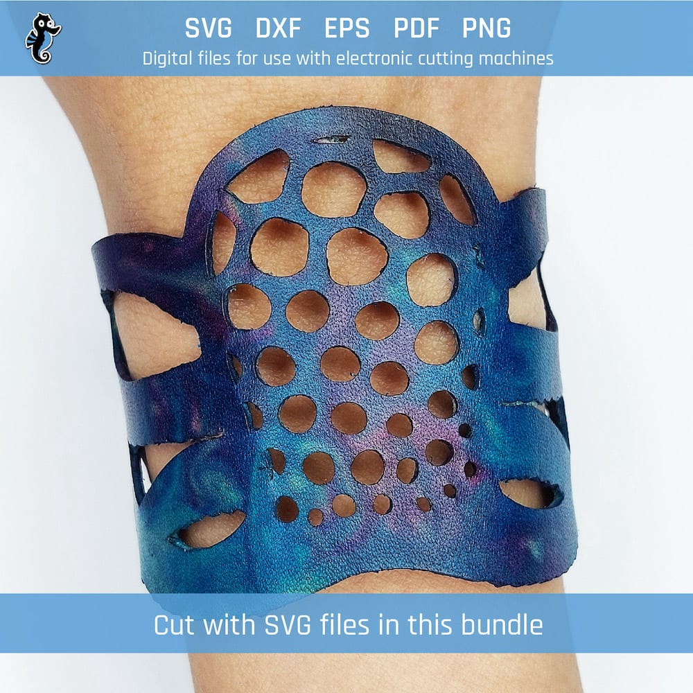 Octopus bracelet bundle demo 3 2 Example of octopus bracelet cut from SVG design file in this bundle.