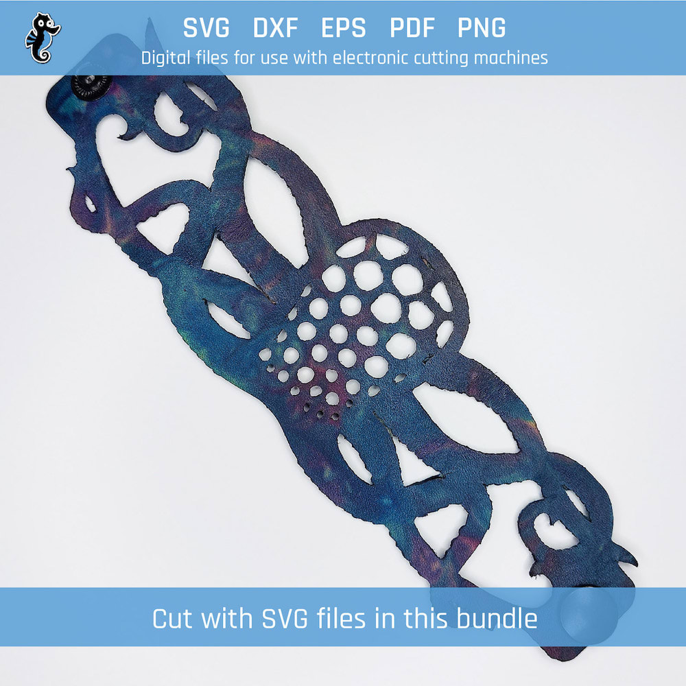 Octopus bracelet bundle demo 3 Example of octopus bracelet cut from SVG design file in this bundle.