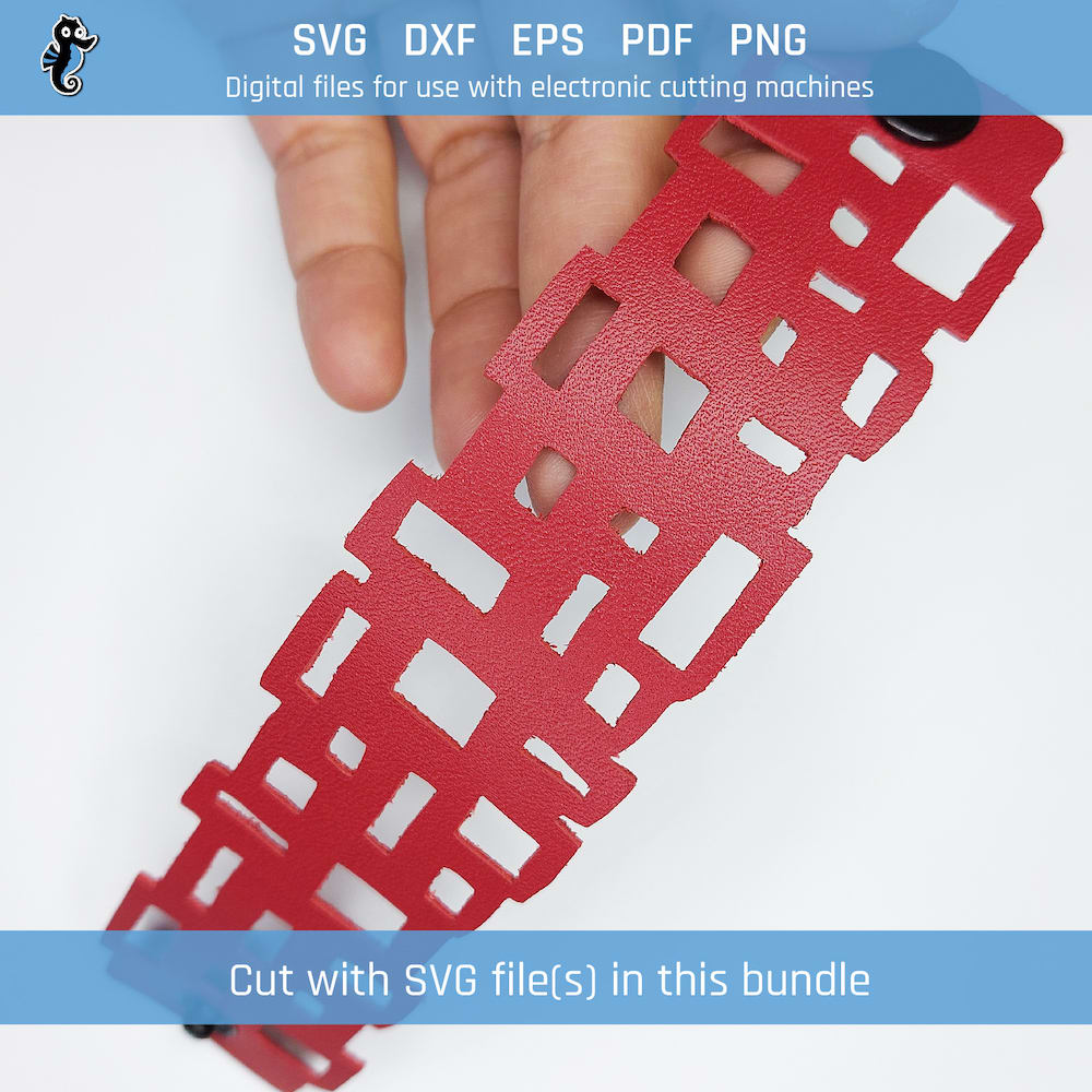 Geometric shapes bracelet bundle demo 2 Example of geometric rectangles bracelet cut from SVG design file in this bundle.