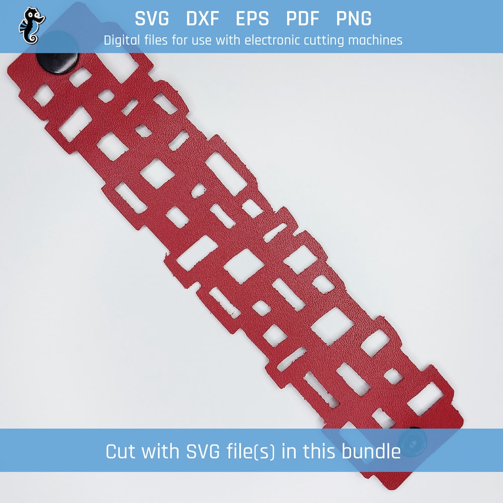 Geometric shapes bracelet bundle demo 1 Example of geometric rectangles bracelet cut from SVG design file in this bundle.