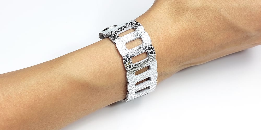 S25 silver chain leather bracelet creation 6