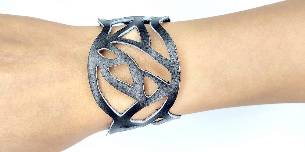 B3 black fragments leather bracelet creation 1