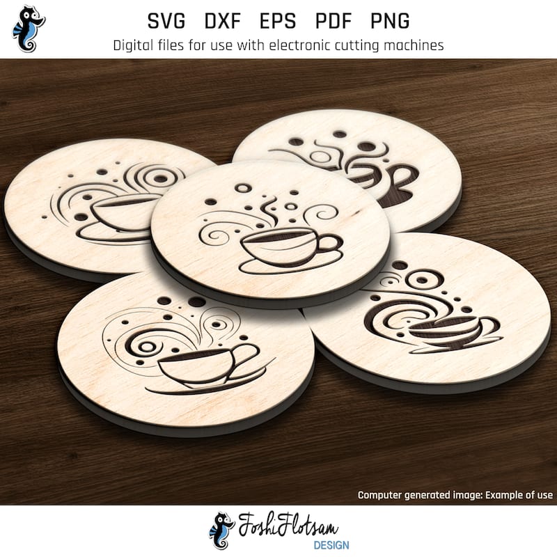 Coaster SVG - Coffee coaster SVG bundle image 2 Second 5 of 20 coffee coaster SVGs included in this coaster SVG bundle.