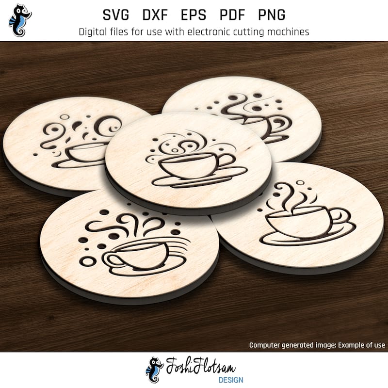 Coaster SVG - Coffee coaster SVG bundle image 4 Fourth 5 of 20 coffee coaster SVGs included in this coaster SVG bundle.